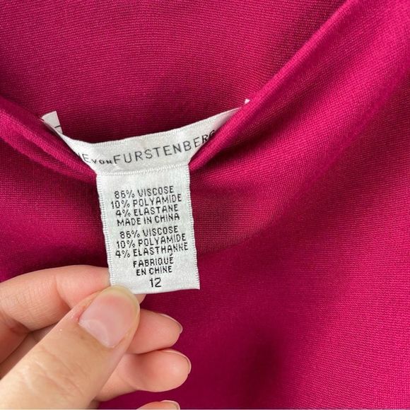 Diane Von Furstenberg Jori Magenta Pink Size 12 - Picture 7 of 7